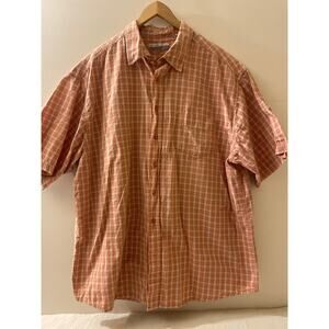 Feildmaster Mens‎ Size 2XL Short Sleeve Plaid Button Down Shirt Casual Outdoors